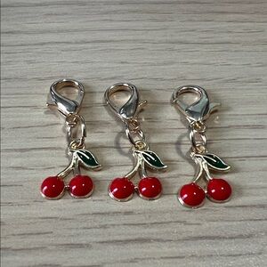 3-Pack Cherry Charm Clip-On Pendant